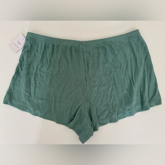Auden Women’s Cozy Ribbed Sleep Shorts NWT Size Large Green - Picture 2 of 6